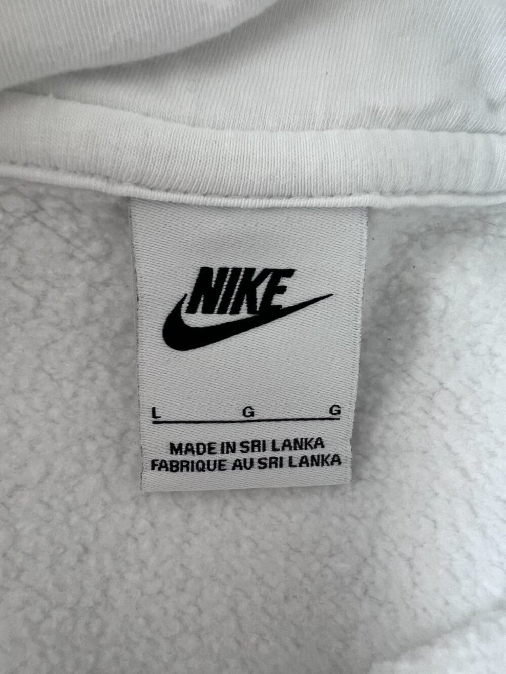 Nike Sportswear Club Fleece Pullover Hoodie - White (Large) - Picture 3 of 7